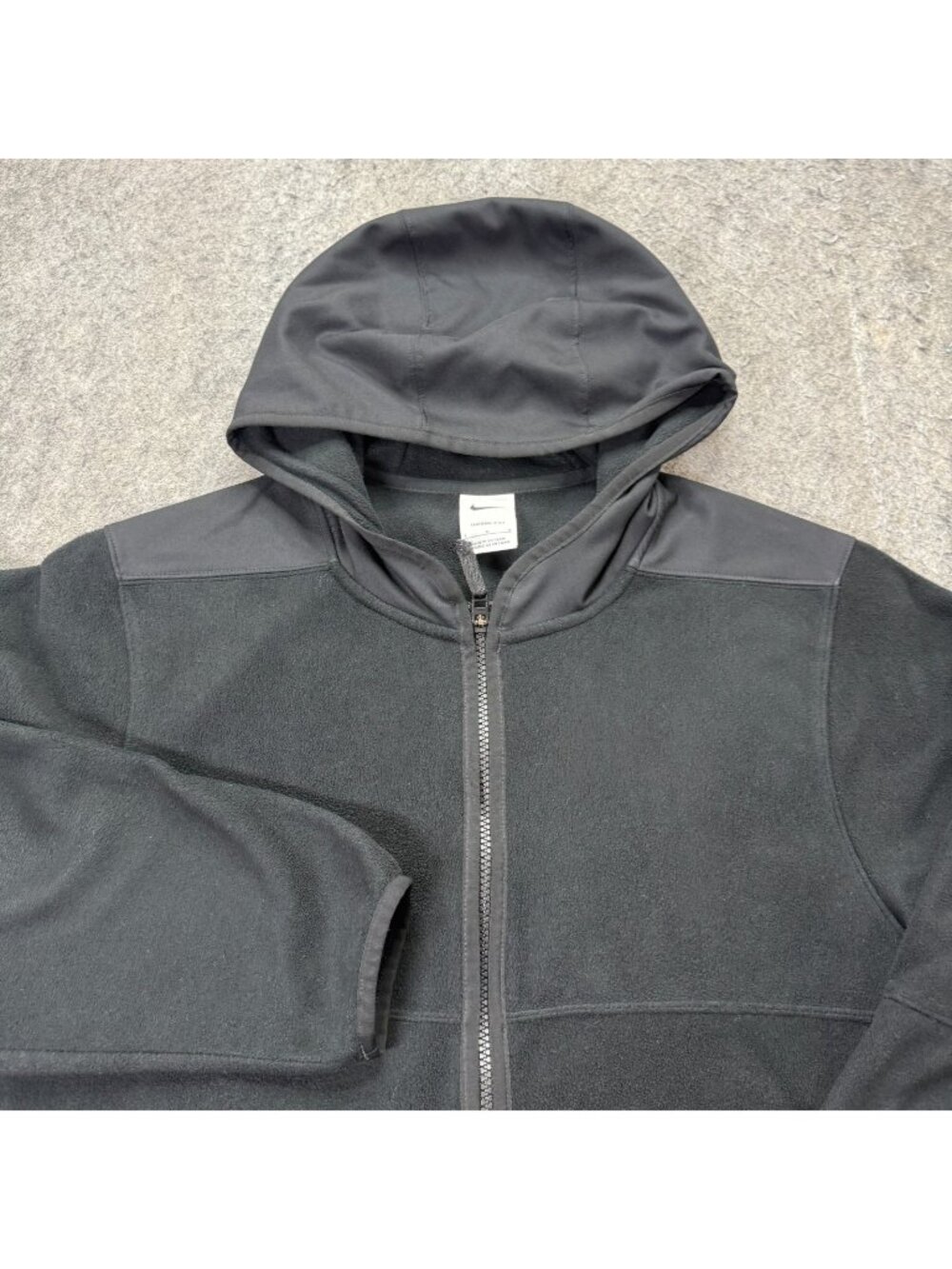 Nike Full Zip Hoodie Jacket Men L Black Fleece THERMA-FIT Jacket Sweatshirt